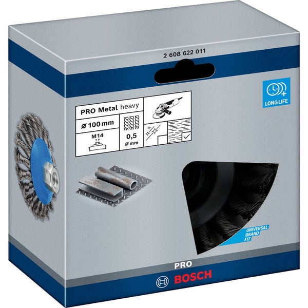 Bosch PRO Metal heavy Kegelbürste 100 x 0,50 mm Gewinde - 2608622011