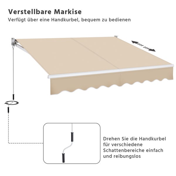 Verstellbare Markise mit Handkurbel zur einfachen Bedienung
