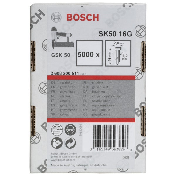 Bosch SK50 16G Klammern, 5000 Stück, verzinkt