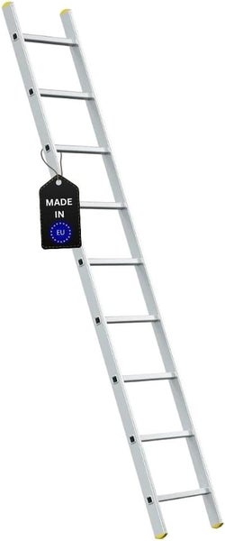 PROREGAL Sprossen-Anlegeleiter ATLAS Ohne Traverse 9 Sprossen Arbeitshöhe 3,46 m Traglast 150 kg