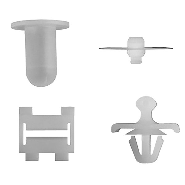 Verschiedene Befestigungsclips aus Kunststoff