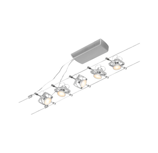 CorDuo Seilsystem Mac II Basisset GU5,3 max. 5x10W 230/12V Chrom matt