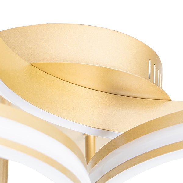 Detailansicht einer Deckenleuchte mit gewundenen Elementen