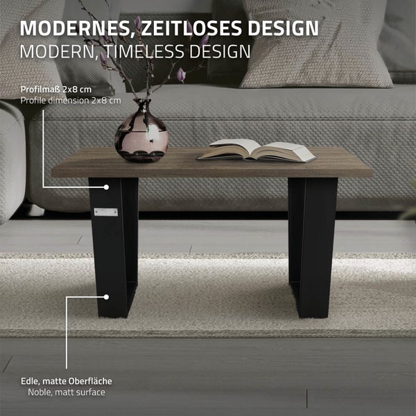 ML-Design 2er Set Tischbeine Trapez 40x43 cm, Schwarz, 8x2 cm, Stahl pulverbeschichtet, geneigt, Industrie, Metall Tischgestell Tischkufen Tischuntergestell Möbelfüße Bankkufen Bankgestell Bankbeine