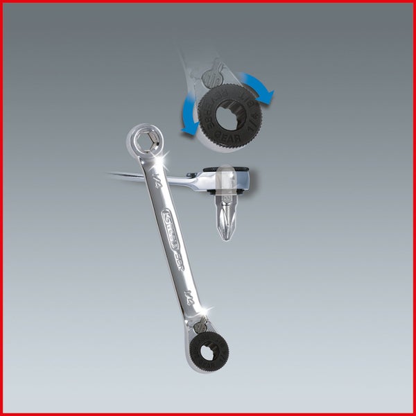 Abbildung eines Ringschlüssels von KS Tools mit Maßangaben