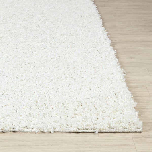 Moderner Hochfloriger Runder Shaggy Teppich Weiß Ø 120 cm LILLY