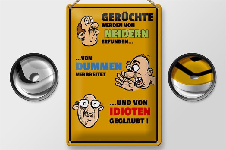 Blechschild Spruch 20x30cm Gerüchte von Neidern erfunden