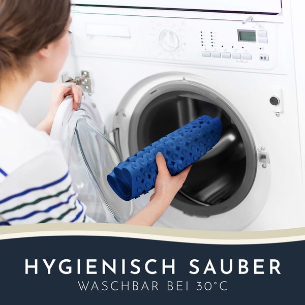 Homerella Badewannenmatte rutschfest Hautsensitiv 88x39cm, INKL. AUFHÄNGUNG | Antirutschmatte Badewanne BPA frei | Duschmatte schimmelresistent & maschinenwaschbar | Badematte rutschfest