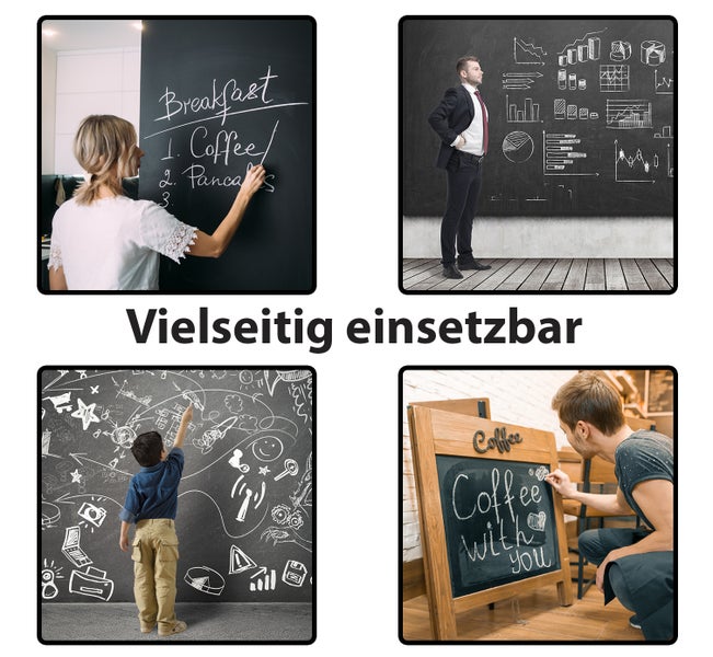 Magnetisch und selbstklebend - Vinyl- Kreidefolie | Magnettafel | Selbstklebende magnetische Tafelfolie grau 50x70cm