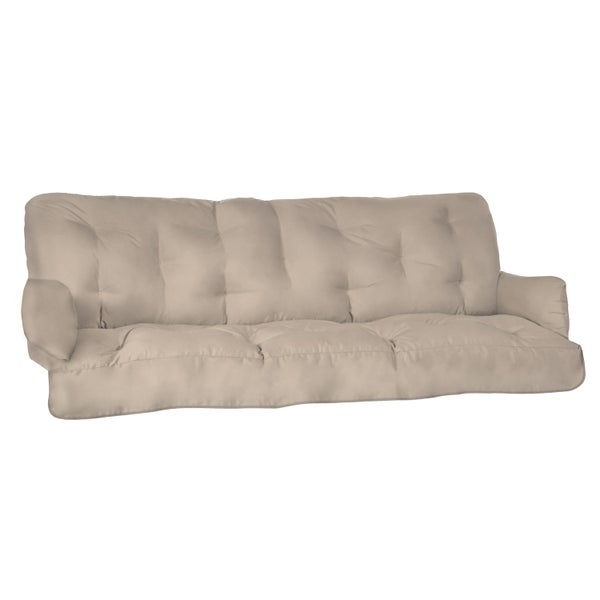 Gestepptes Loungekissen für Gartenmöbel mit integrierter Rückenlehne und Armlehnen.
