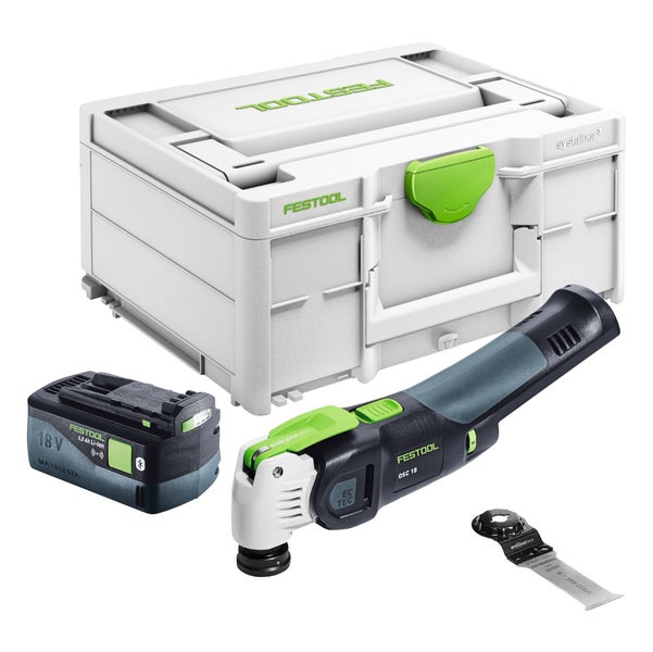 Festool VECTURO OSC 18 E-Basic Akku Oszillierer 18 V Starlock Max Brushless + 1x Akku 5,0 Ah + Systainer - ohne Ladegerät