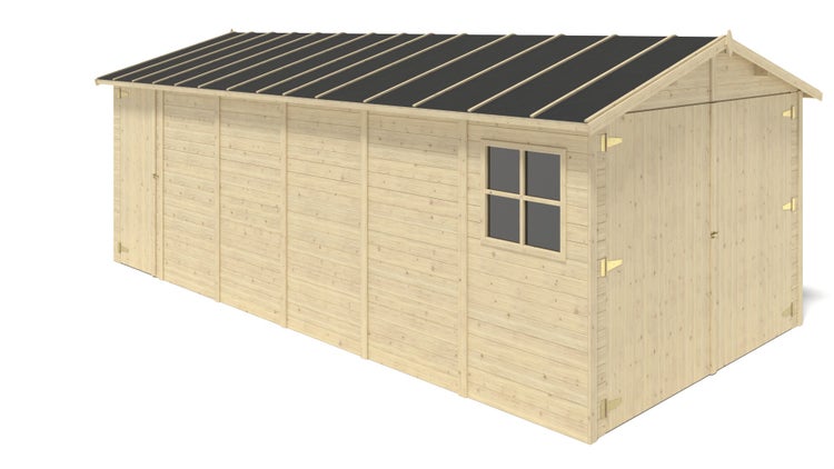 Autogarage aus Holz - 18,19m2 - 3,05x5,91m - 18mm