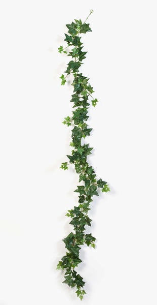 Stiel einer künstlichen Blume aus grünem Kunststoff.