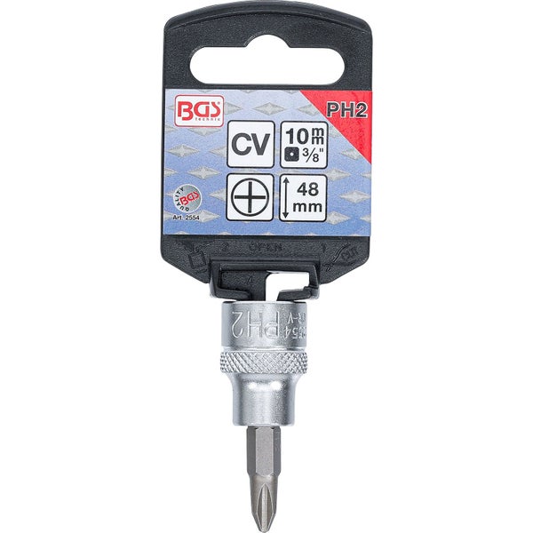 BGS Bit-Einsatz Antrieb Innenvierkant 10 mm (3/8) Kreuzschlitz PH2 - 2554