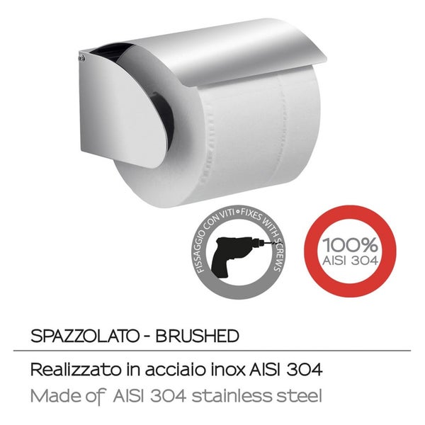 Gebürsteter Edelstahl-Toilettenpapierhalter | Loto