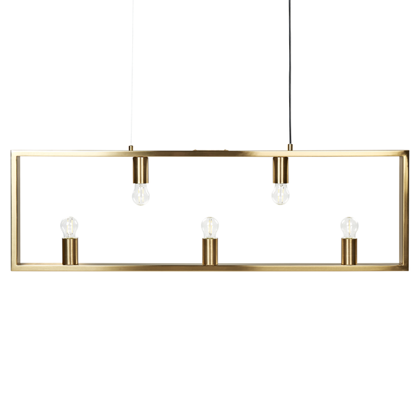 Rechteckige Pendelleuchte mit fünf Lampen