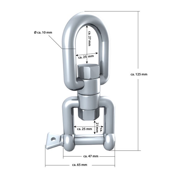 AMANKA 420kg Hängesessel Drehwirbel 10x125mm Edelstahl Swivel Hängestuhl Befestigung Boxsack Aufhängung Schraubgewinde
