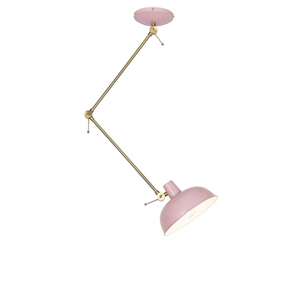 Retro Deckenleuchte rosa mit Bronze - Milou