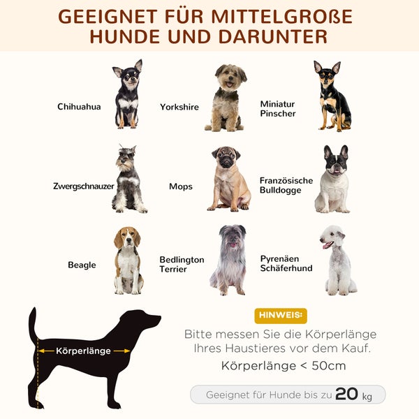 PawHut Hundebett, L76 x B61 x H73 cm, Metall, Oxford, Netzstoff, Taftstoff, Grau+Schwarz
