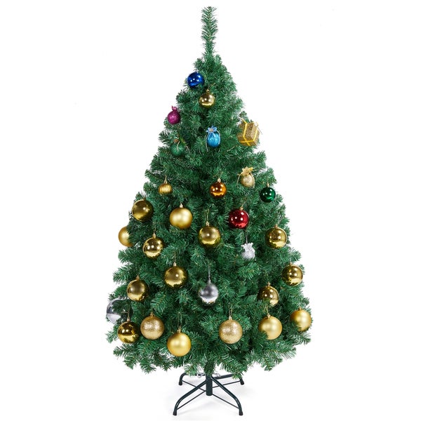 Künstlicher Weihnachtsbaum, 154 cm hoch und 90 cm breit, auf einem Ständer