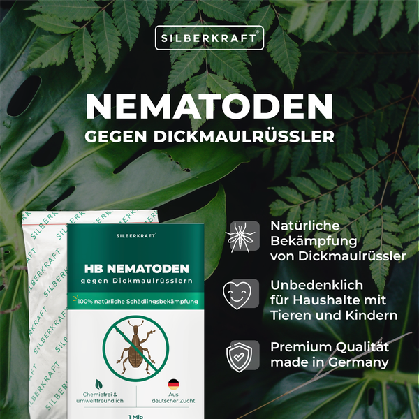 HB-Nematoden gegen Larven von Dickmaulrüssler, Gartenlaubkäfer, Junikäfer, Maikäfer, Japankäfer, Purzelkäfer & Maiswurzelbohrer – biologische Schädlingsbekämpfung für Garten & Topfpflanzen 50 Mio