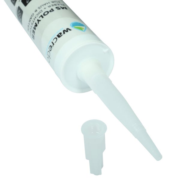Wacredo MS Polymer Kleber und Dichtstoff Kartusche mit Dosierdüse und Verschlusskappe für Haus und Garten.