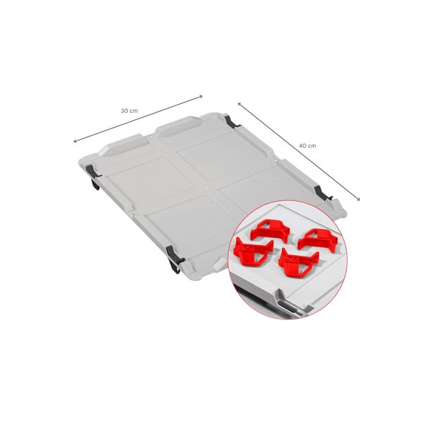 PROREGAL Spar Set 5x Eurobox Nextgen Economy Mit Auflagedeckel & 4x Schiebeschnappverschlüsse Rot Griffe Offen HxBxT 12 x 30 x 40 cm 11 Liter
