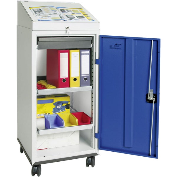 Runder Beistelltisch mit Marmorplatte, Blumenvase und Zeitschrift