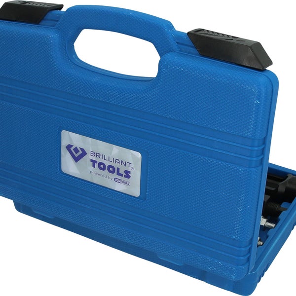 Werkzeugsatz im blauen Kunststoffkoffer