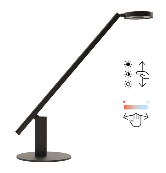 LUCTRA Table Lite Design Schreibtischlampe LED Dimmbar, Gestensteuerung, HCL, 900lm, 2.700K bis 6.500K, 921401, schwarz