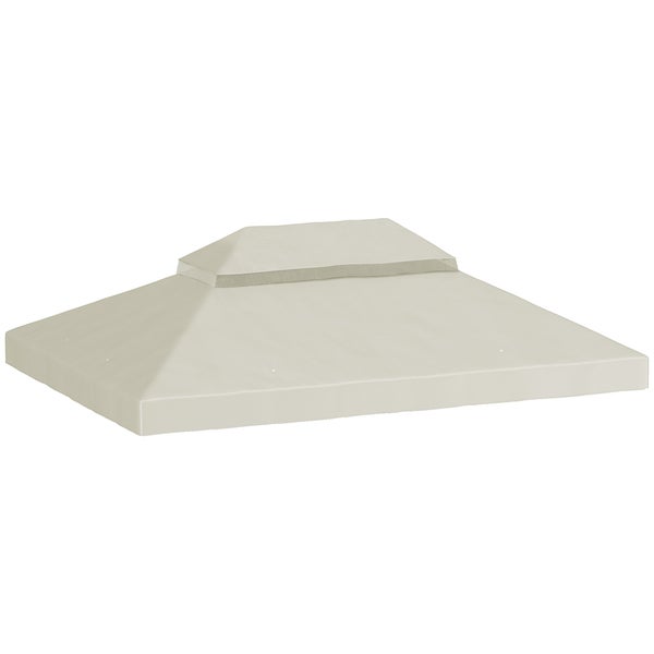Outsunny Ersatzbezug Für Pavillon – 3 X 3 M, Beige, Aus Polyester Mit PA-Beschichtung, Wasserabweisend