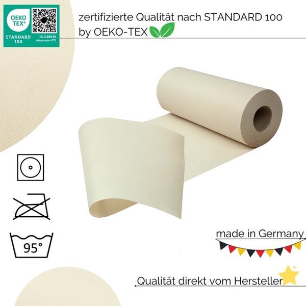 Sensalux Kombi-Set 1 Tischdeckenrolle 1m x 25m grau + Tischläufer 30cm creme