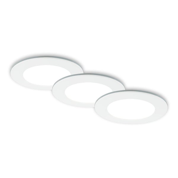 LED Einbauleuchten Bad 3er Set dimmbar Fernbedienung IP44 weiß Ø9,2cm Briloner