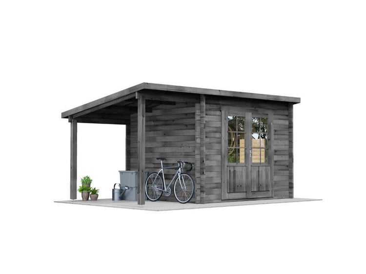 Alpholz Gartenhaus Maria mit Schleppdach aus Holz Gerätehaus mit 28 mm Wandstärke Pultdach