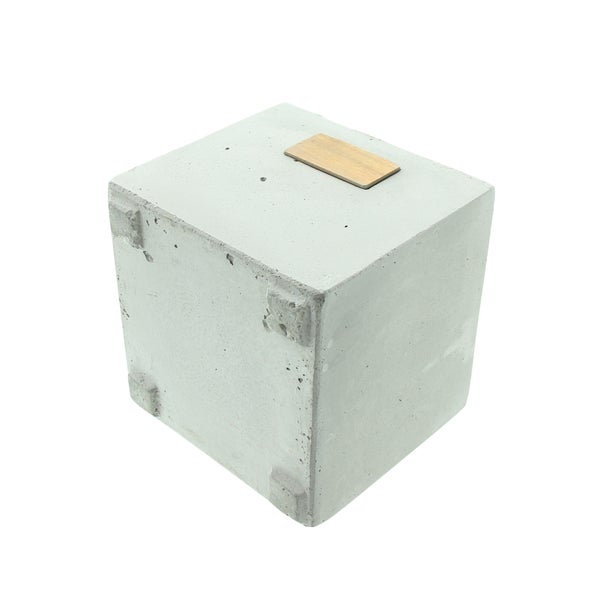 FRANK FLECHTWAREN | Übertopf Cube, BETON, HOLZ, 17 x 17 x 16 cm