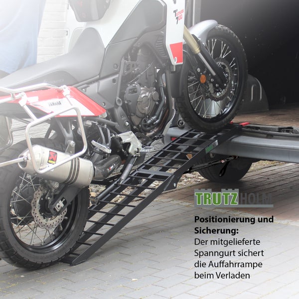 TRUTZHOLM 1 x Auffahrrampe klappbar 180 cm Traglast 340 kg Alu schwarz Riffelstab Verladerampe