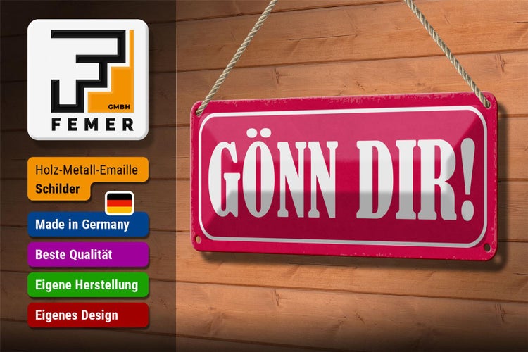 Blechschild Spruch 27x10cm Gönn dir Dekoration
