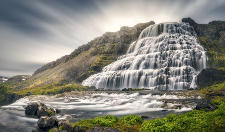 Hängesessel mit Kissen im Garten