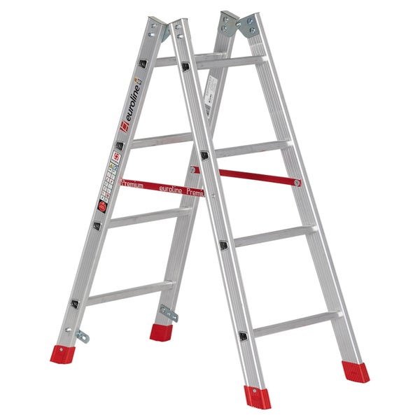 Aluminium-Doppelleiter mit Stufen