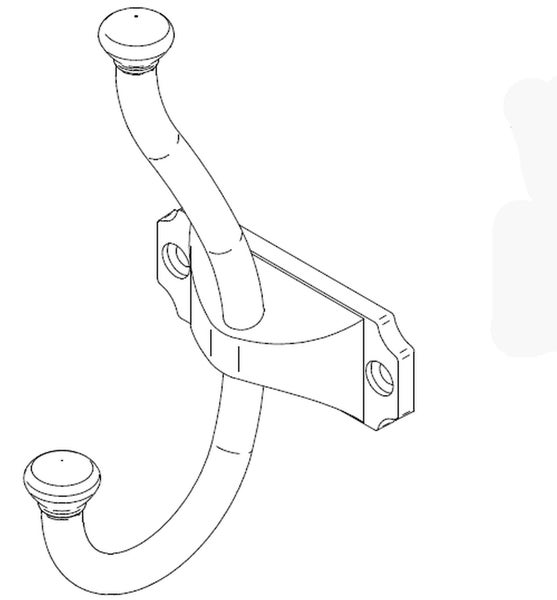 Doppelter Kleiderhaken zur Wandmontage