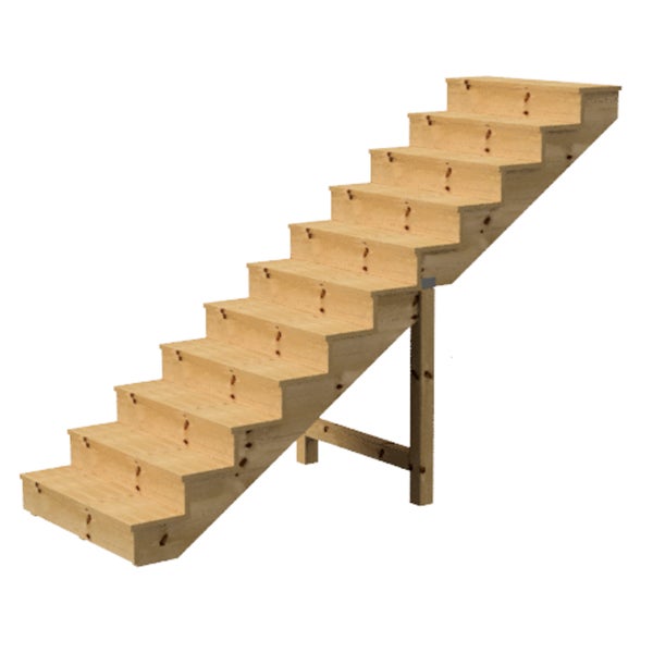 Außentreppe, Gartentreppe, Terrassentreppe  Holz Höhe 190cm 11 Stufen, Breite 100cm, MIT Setzstufen