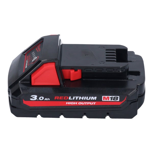 Milwaukee M18 REDLITHIUM High Output Akku mit 3,0 Amperestunden für Elektrowerkzeuge.