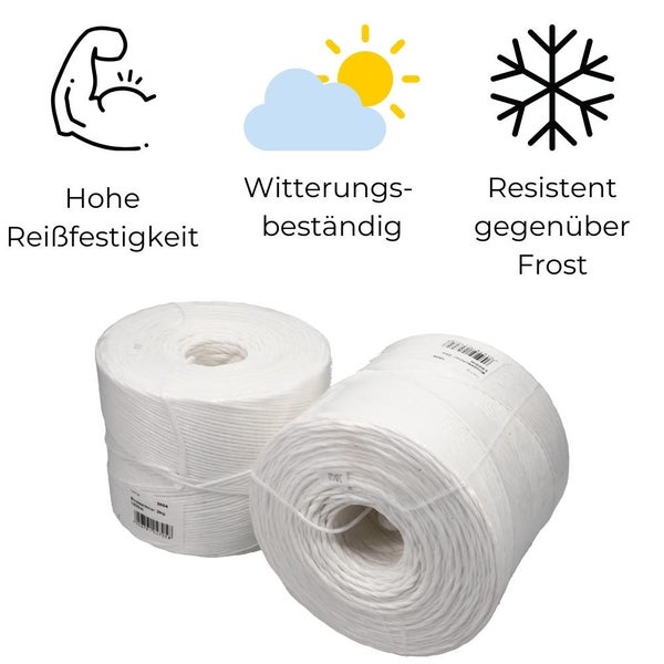 Bindegarn 1000m Gartenschnur Pflanzschnur Bindeschnur Schnur Garn Pressengarn Paketschnur PP Polypropylen Kordel Packschnur Erntegarn