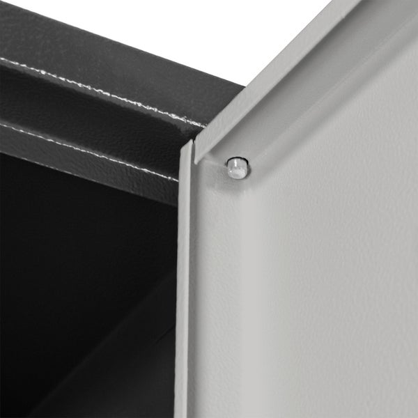 PROREGAL Garderobenschrank Ermine mit 3 Türen | HxBxT 178x89x50cm | Anthrazitgrau/Lichtgrau | Spind, Aufbewahrungsspind, Arbeitsschrank