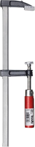 kwb Schraub-Zwinge mit Holzgriff 50x200, Spann-Weite 200 mm, Spanntiefe 50 mm, Spannbacken aus Zink-Druckguss, Schraubzwenge mit stabiler Metallschiene