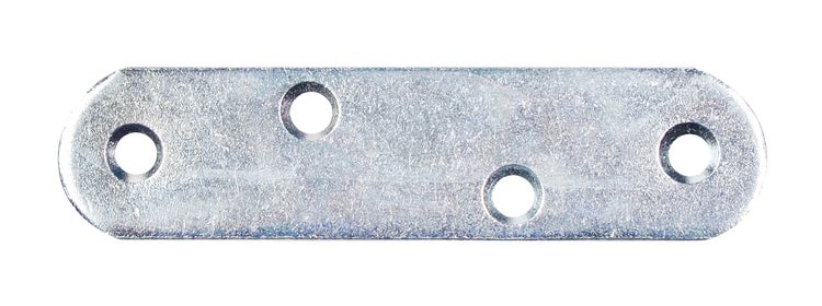 Gerader Lochverbinder aus Metall mit vier Schraublöchern zur Verbindung von Holzbauteilen.