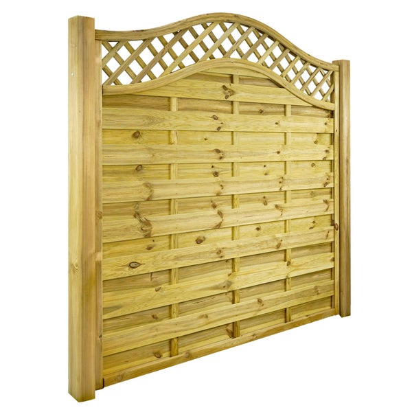 Holzzaun mit Latten und Gitter