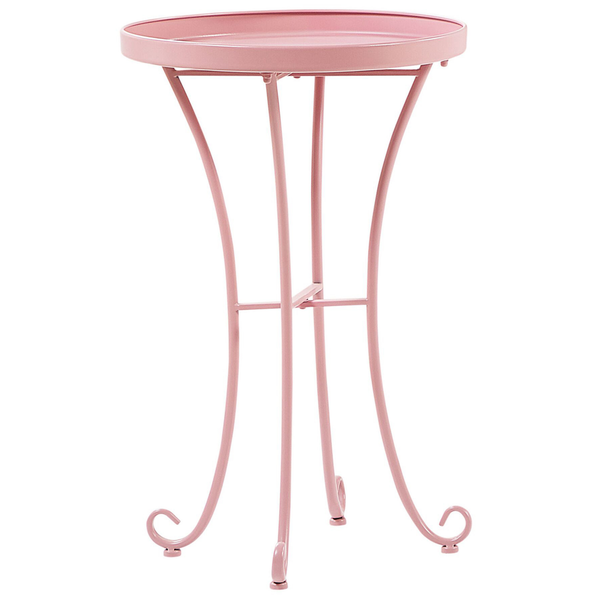 Outdoor Beistelltisch CAVINIA 40 cm 40 cm Metall Rosa