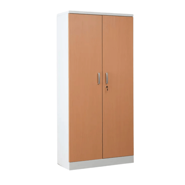 PROREGAL Aktenschrank Beetle 4 Fachböden HxBxT 195 x 92 x 42 cm Weiß & Buche
