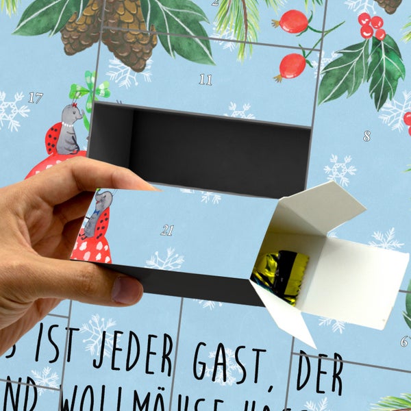 Mr. & Mrs. Panda Befüllbarer Adventskalender Marienkäfer Fliegenpilz - Blau Pastell